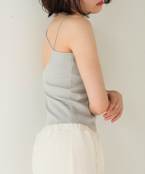 Bou Jeloud（ブージュルード）の「カップ付リブバッククロスキャミ（キャミソール・レディース・ブラック/オフホワイト/グレー・M）」の14枚目の写真