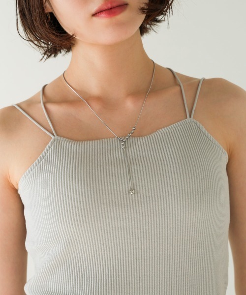 Bou Jeloud（ブージュルード）の「カップ付リブバッククロスキャミ（キャミソール・レディース・ブラック/オフホワイト/グレー・M）」の8枚目の写真