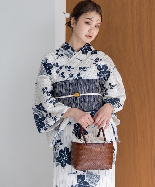 新作 浴衣ジェンヌ 浴衣5点セット グレー 白 ゆかた 綿 浴衣ジェンヌ 新作 浴衣5点セット グレーに赤や白の花 浴衣