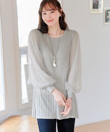 チュールスリーブ ニット」に該当するトップスファッション通販