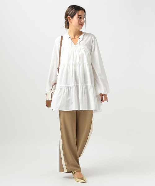 BAYFLOW（ベイフロー）の「[シワになりにくい]サイドラインスラックス（その他パンツ・レディース・ブラック/モカ・SMALL/MEDIUM）」の8枚目の写真