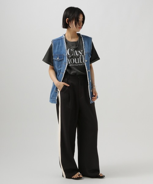 ベイフロー　BAY FLOW ズボン　４サイズ セール】[シワになりにくい]サイドラインスラックス（その他