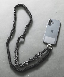 ALTROSE | 【11色展開】【全機種対応】スマホケースに挟むだけ！ 配色 ソロモン編み ロープ モバイル ストラップホルダー スマホショルダー ストラップ(スマホグッズ)