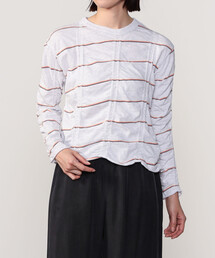 MEYAME コットン ボーダー長袖Tプルオーバー MEYAME（メヤメ）の「MEYAME | コットン ボーダー長袖Tプル