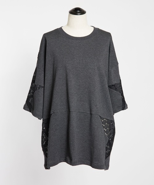 gomme（ゴム）の「60/-ファイン裏毛　スターシームＴ（Tシャツ/カットソー・レディース・パープル/ブラック/チャコールグレー・MEDIUM）」の8枚目の写真