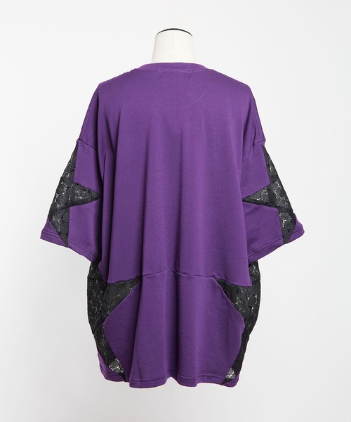 gomme（ゴム）の「60/-ファイン裏毛　スターシームＴ（Tシャツ/カットソー・レディース・パープル/ブラック/チャコールグレー・MEDIUM）」の18枚目の写真