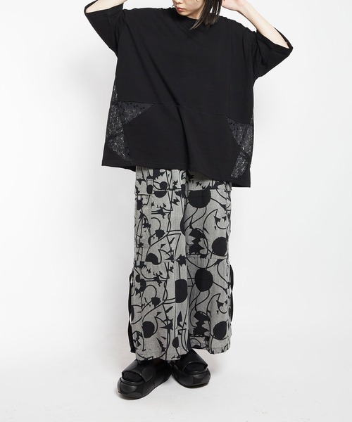 gomme（ゴム）の「60/-ファイン裏毛　スターシームＴ（Tシャツ/カットソー・レディース・パープル/ブラック/チャコールグレー・MEDIUM）」の7枚目の写真