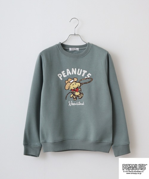 PEANUTS（ピーナッツ）の「PEANUTS カウボーイトレーナー　ウッドストック（スウェット・メンズ・ネイビー/ライトカーキ/アイボリー・S/L/M）」の5枚目の写真