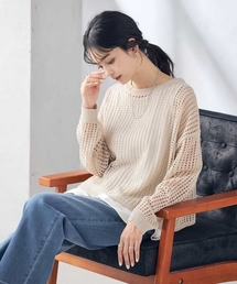 ラメメッシュニット