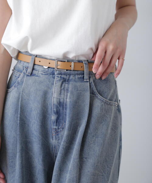 FREE'S MART（フリーズマート）の「◆スクエアバックルベルト（ベルト・レディース・ブラウン/ブラック・ﾌﾘ-）」の5枚目の写真