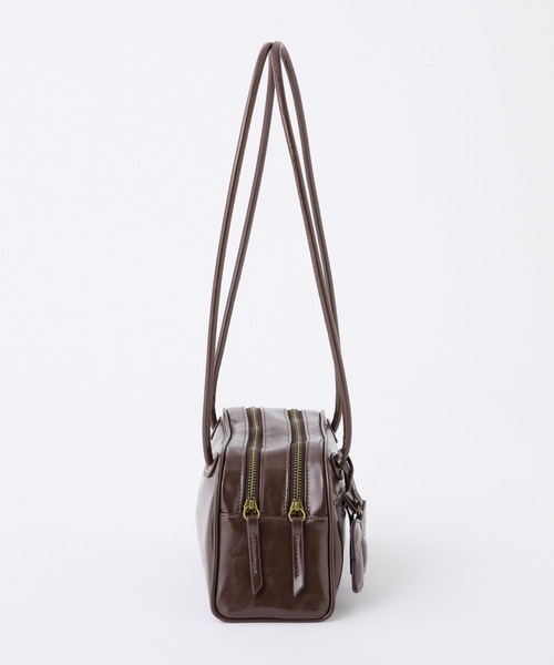 one after another NICE CLAUP(ワンアフターアナザーナイスクラップ)の「リボンチャーム付きボストンバッグ(ボストンバッグ・レディース・ダークブラウン/アイボリー/イエロー・FREE)」の7枚目の写真