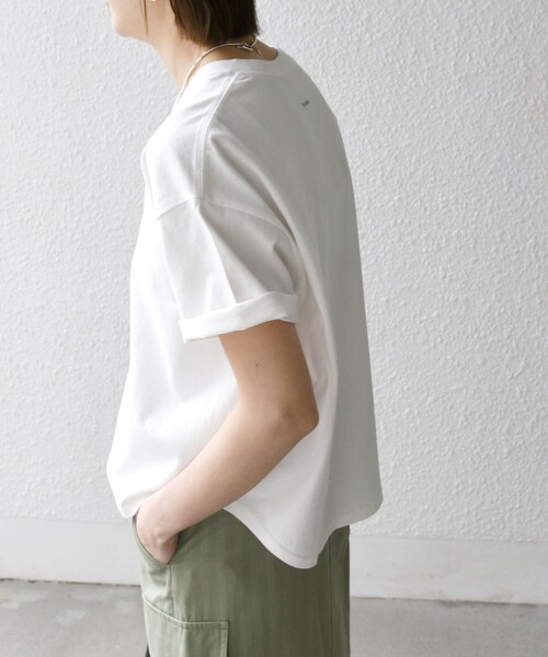 SHIPS any(シップス エニィ)の「【WEB限定/SHIPS any別注】THE KNiTS:〈洗濯機可能〉ラウンドヘム プリント ショート TEE(Tシャツ/カットソー・レディース・グレー/チャコールグレー/ホワイト・ONE SIZE)」の6枚目の写真