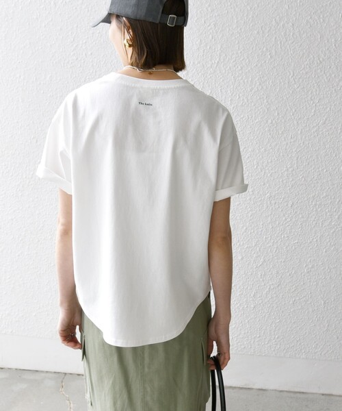 ラウンドヘムT URBAN RESEARCH DOORS tシャツ ポンチ8分袖ラウンドヘムTシャツ