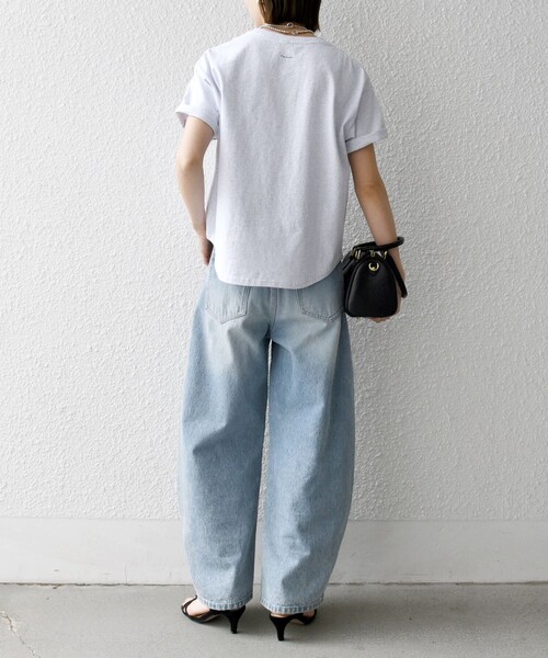 SHIPS any(シップス エニィ)の「【WEB限定/SHIPS any別注】THE KNiTS:〈洗濯機可能〉ラウンドヘム プリント ショート TEE(Tシャツ/カットソー・レディース・グレー/チャコールグレー/ホワイト・ONE SIZE)」の15枚目の写真