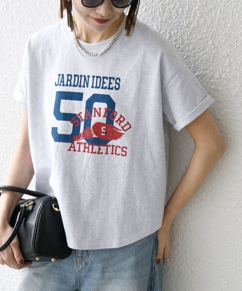 SHIPS any(シップス エニィ)の「【WEB限定/SHIPS any別注】THE KNiTS:〈洗濯機可能〉ラウンドヘム プリント ショート TEE(Tシャツ/カットソー・レディース・グレー/チャコールグレー/ホワイト・ONE SIZE)」の16枚目の写真