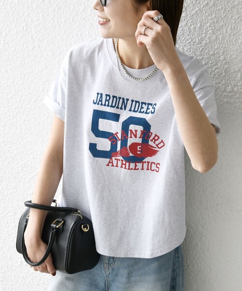 SHIPS any(シップス エニィ)の「【WEB限定/SHIPS any別注】THE KNiTS:〈洗濯機可能〉ラウンドヘム プリント ショート TEE(Tシャツ/カットソー・レディース・グレー/チャコールグレー/ホワイト・ONE SIZE)」の17枚目の写真