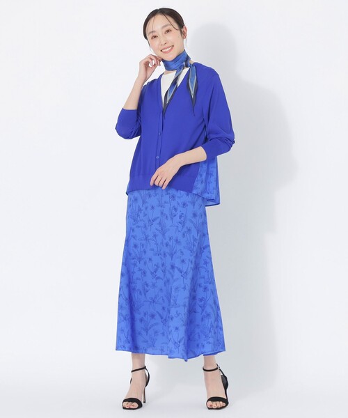 S.ESSENTIALS(エスエッセンシャルズ)の「【HIBIYA KADAN】プリントスカート(スカート・レディース・ライトブルー/ダークネイビー・38/36)」の3枚目の写真