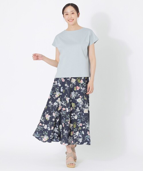 S.ESSENTIALS(エスエッセンシャルズ)の「【HIBIYA KADAN】プリントスカート(スカート・レディース・ライトブルー/ダークネイビー・38/36)」の5枚目の写真