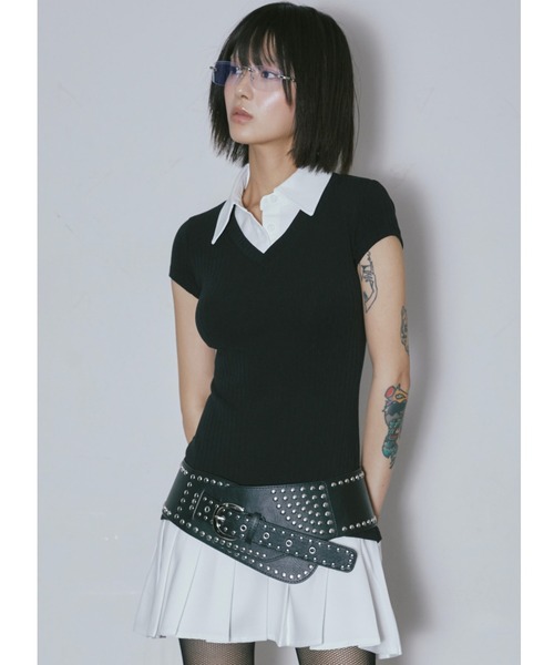 A'GEM/9 × .kom 『NIIER NOR/ニーアノア』 LAYERED SHIRT DRESS