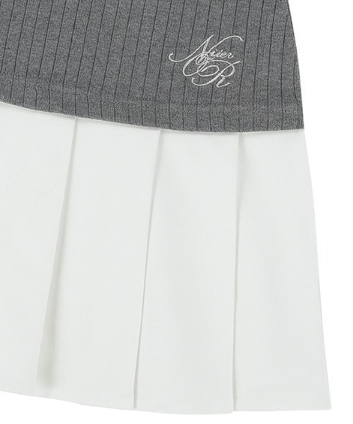 NIIER NOR(ニアノア)の「A'GEM/9 × .kom 『NIIER NOR/ニーアノア』 LAYERED SHIRT DRESS/レイヤード シャツドレス(ワンピース・レディース・グレー/ブラック・FREE)」の14枚目の写真