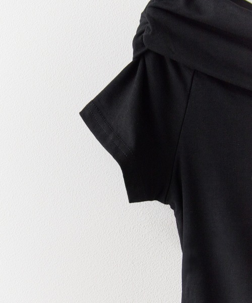 BLANK (ブランク)の「Off shoulder gathering Tops / オフショルギャザリング半袖トップス(Tシャツ/カットソー・レディース・ブラック/ベージュ/グレー/ブラウン/ピンク/ホワイト・FREE)」の8枚目の写真