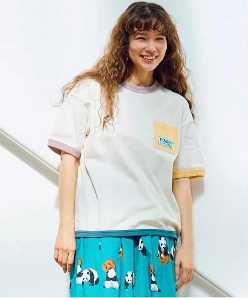 go slow caravan（ゴースローキャラバン）の「USA/C マルチトリム ゆったり TEE（Tシャツ/カットソー・メンズ・アイボリー/ホワイト・LARGE/MEDIUM）」の2枚目の写真