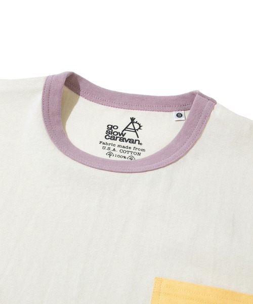 go slow caravan（ゴースローキャラバン）の「USA/C マルチトリム ゆったり TEE（Tシャツ/カットソー・メンズ・アイボリー/ホワイト・LARGE/MEDIUM）」の17枚目の写真
