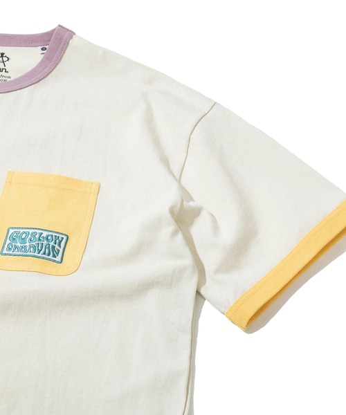 go slow caravan（ゴースローキャラバン）の「USA/C マルチトリム ゆったり TEE（Tシャツ/カットソー・メンズ・アイボリー/ホワイト・LARGE/MEDIUM）」の16枚目の写真