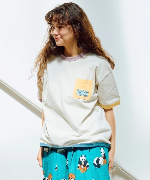 go slow caravan（ゴースローキャラバン）の「USA/C マルチトリム ゆったり TEE（Tシャツ/カットソー・メンズ・アイボリー/ホワイト・LARGE/MEDIUM）」の9枚目の写真