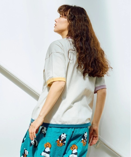 go slow caravan（ゴースローキャラバン）の「USA/C マルチトリム ゆったり TEE（Tシャツ/カットソー・メンズ・アイボリー/ホワイト・LARGE/MEDIUM）」の18枚目の写真