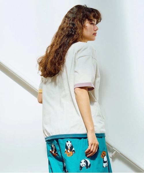 go slow caravan（ゴースローキャラバン）の「USA/C マルチトリム ゆったり TEE（Tシャツ/カットソー・メンズ・アイボリー/ホワイト・LARGE/MEDIUM）」の8枚目の写真