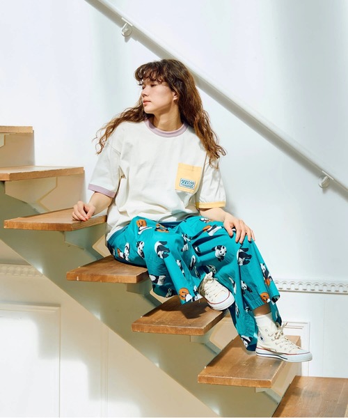 go slow caravan（ゴースローキャラバン）の「USA/C マルチトリム ゆったり TEE（Tシャツ/カットソー・メンズ・アイボリー/ホワイト・LARGE/MEDIUM）」の7枚目の写真