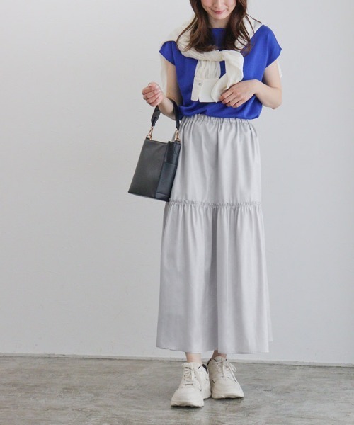 Pierrot(ピエロ)の「シャイニーギャザースカート(スカート・レディース・グレー/ベージュ・PM/M/L)」の19枚目の写真