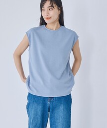 【防しわ/マシンウォッシュ】ネップジョーゼットノースリーブプルオーバー