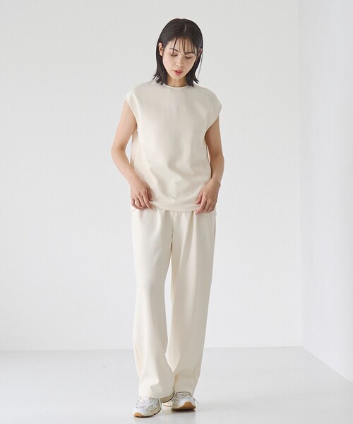 RONEL（ロネル）の「【防しわ/マシンウォッシュ】ネップジョーゼットノースリーブプルオーバー（Tシャツ/カットソー・レディース・ブラック/ライトブルー/ホワイト・S/M/L）」の15枚目の写真