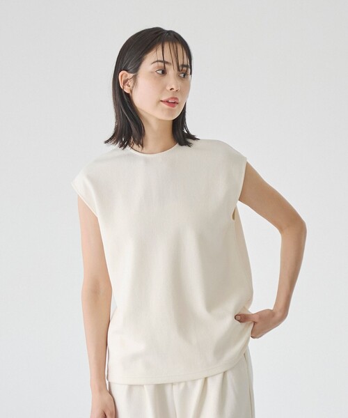 RONEL（ロネル）の「【防しわ/マシンウォッシュ】ネップジョーゼットノースリーブプルオーバー（Tシャツ/カットソー・レディース・ブラック/ライトブルー/ホワイト・S/M/L）」の16枚目の写真