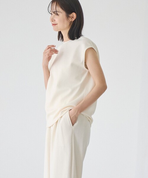 RONEL（ロネル）の「【防しわ/マシンウォッシュ】ネップジョーゼットノースリーブプルオーバー（Tシャツ/カットソー・レディース・ブラック/ライトブルー/ホワイト・S/M/L）」の20枚目の写真