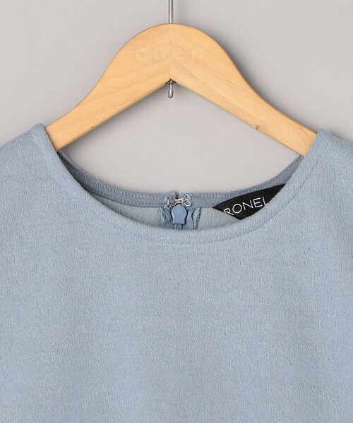 RONEL（ロネル）の「【防しわ/マシンウォッシュ】ネップジョーゼットノースリーブプルオーバー（Tシャツ/カットソー・レディース・ブラック/ライトブルー/ホワイト・S/M/L）」の9枚目の写真
