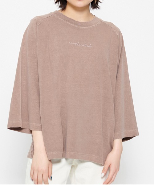 spiritoso(スピリトーゾ)の「【spiritoso】Complicated刺繍 ラグランTシャツ(Tシャツ/カットソー・レディース・グレイッシュベージュ/ブラウン/グリーン系/ラベンダー/オレンジ・FREE)」の16枚目の写真