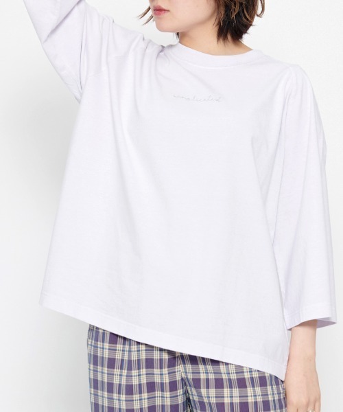 spiritoso(スピリトーゾ)の「【spiritoso】Complicated刺繍 ラグランTシャツ(Tシャツ/カットソー・レディース・グレイッシュベージュ/ブラウン/グリーン系/ラベンダー/オレンジ・FREE)」の21枚目の写真