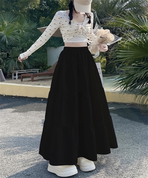FREE STYLISTS(フリー スタイリスト)の「ロングティアードスカート(スカート・レディース・ブラック/ライトピンク/ライトグリーン/ベージュ/パープル・FREE)」の22枚目の写真