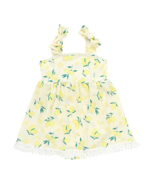 SLAP SLIP（スラップスリップ）の「【お揃い】肩リボンフルーツ総柄ワンピース型スイムウェア(90~130cm)（水着・キッズ・イエロー系その他/ホワイト系その他・90cm/100cm/110cm/120cm/130cm）」の18枚目の写真