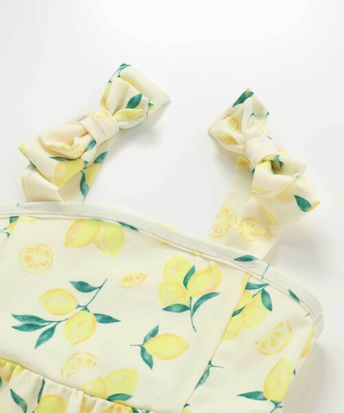 SLAP SLIP（スラップスリップ）の「【お揃い】肩リボンフルーツ総柄ワンピース型スイムウェア(90~130cm)（水着・キッズ・イエロー系その他/ホワイト系その他・90cm/100cm/110cm/120cm/130cm）」の20枚目の写真