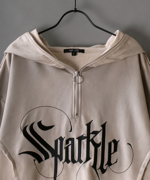 セール】Grunge Style Sweat Half Zip Hoodie/グランジ