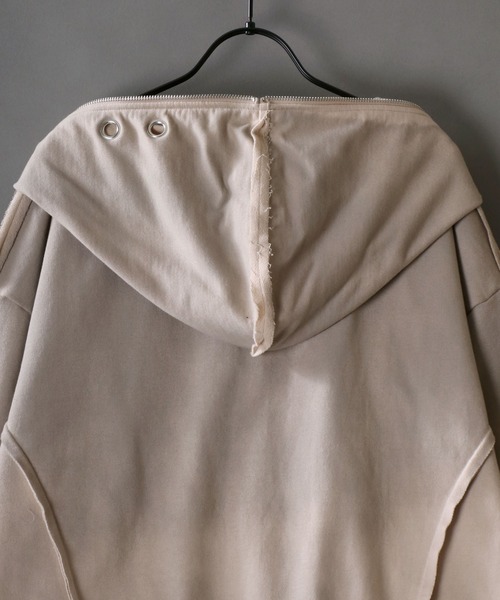 SITRY(シトリー)の「Grunge Style Sweat Half Zip Hoodie/グランジ ヴィンテージライク オーバーサイズ 裏毛 ハーフジップ フーディー パーカー スウェット レディース メンズ(パーカー・メンズ・ブラック/ベージュ/パープル・M/L)」の17枚目の写真