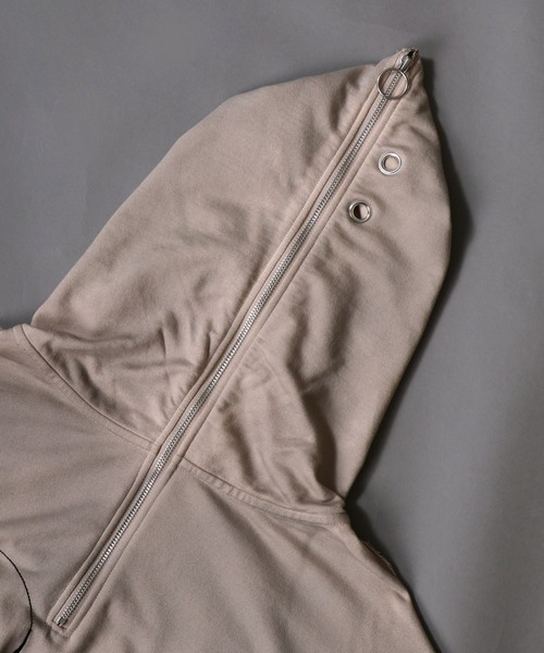 SITRY(シトリー)の「Grunge Style Sweat Half Zip Hoodie/グランジ ヴィンテージライク オーバーサイズ 裏毛 ハーフジップ フーディー パーカー スウェット レディース メンズ(パーカー・メンズ・ブラック/ベージュ/パープル・M/L)」の14枚目の写真