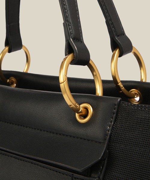 ROPE'(ロペ)の「【A4対応】チュールメッシュダブルハンドルトートバッグ(トートバッグ・レディース・オリーブ/ブラック・FREE)」の6枚目の写真