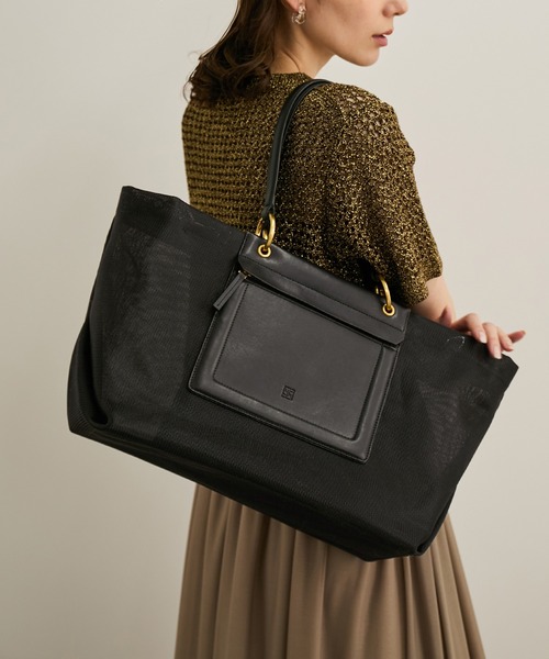 ROPE'(ロペ)の「【A4対応】チュールメッシュダブルハンドルトートバッグ(トートバッグ・レディース・オリーブ/ブラック・FREE)」の19枚目の写真