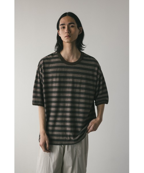 STYLEMIXER(スタイルミキサー)の「ガーメントダイボーダーT(Tシャツ/カットソー・メンズ・グレー/ブラウン・MEDIUM/LARGE)」の2枚目の写真