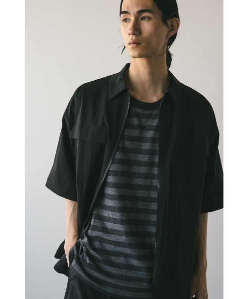STYLEMIXER(スタイルミキサー)の「ガーメントダイボーダーT(Tシャツ/カットソー・メンズ・グレー/ブラウン・MEDIUM/LARGE)」の1枚目の写真